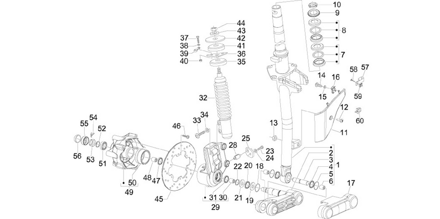 Fork/steering tube - Steering bearing unit