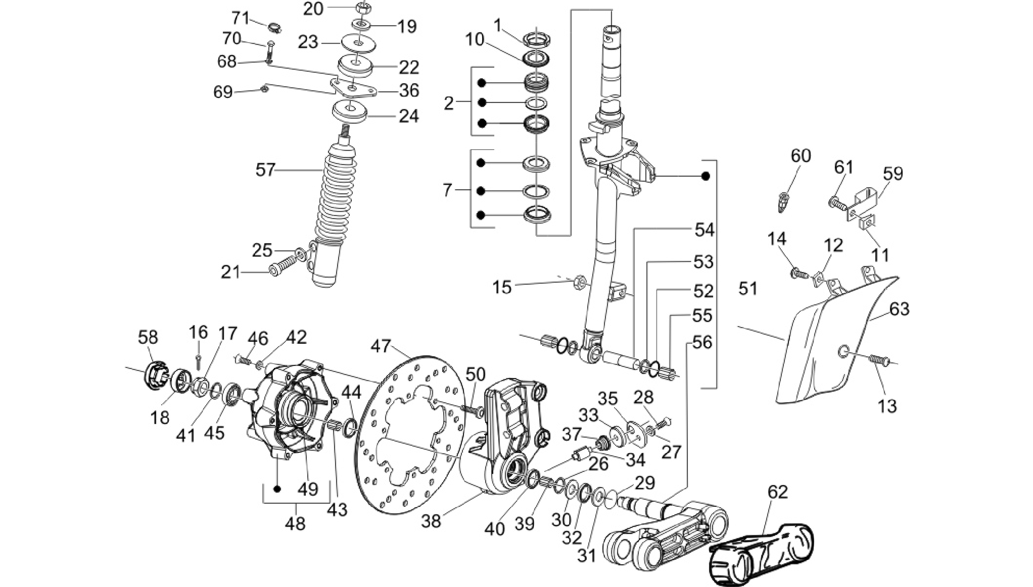 Fork/steering tube - Steering bearing unit