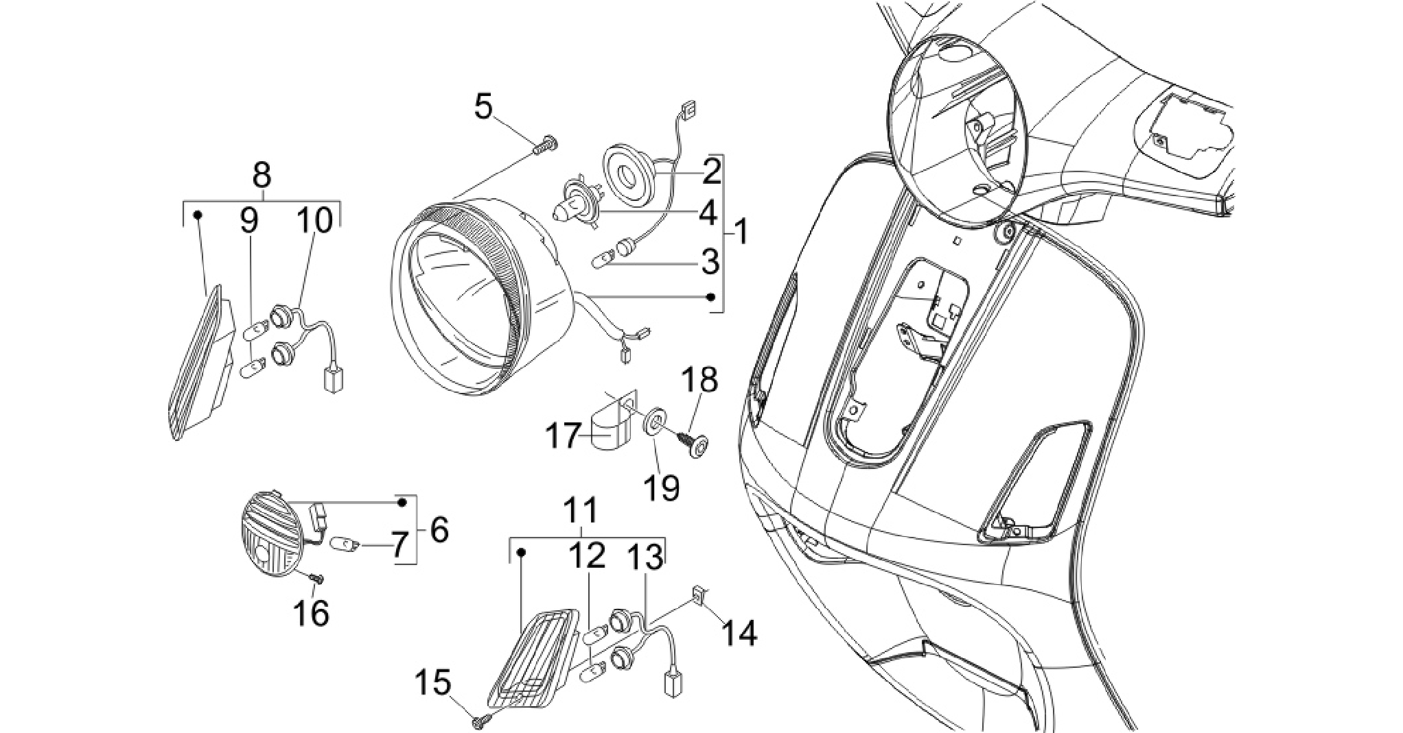 Front headlamps - Turn signal lamps