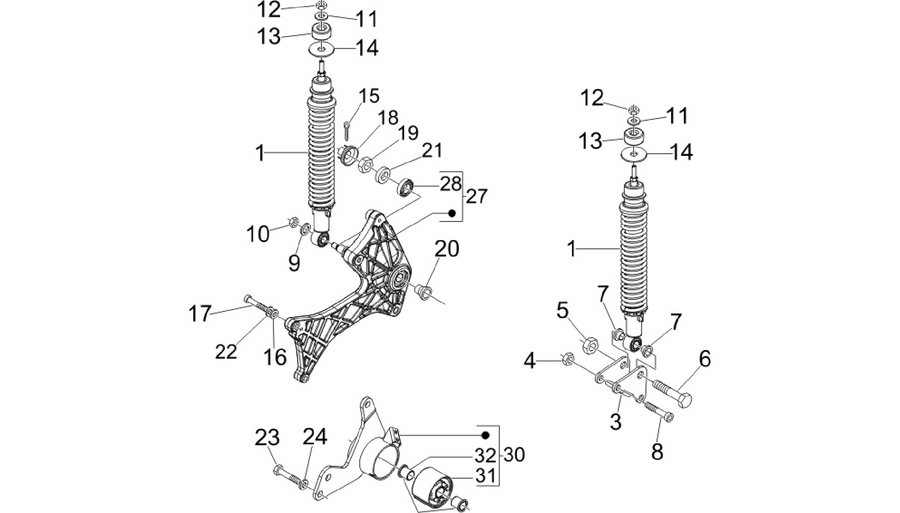 Rear suspension - Shock absorber/s