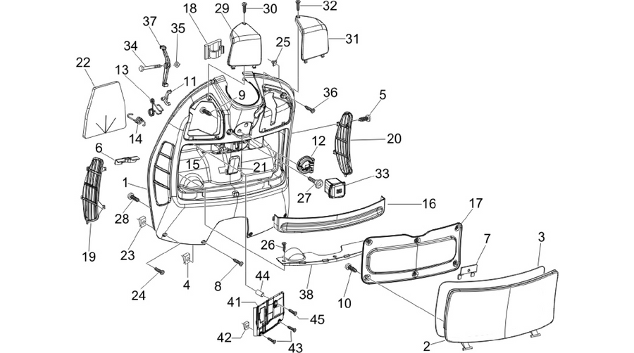 Front glove-box - Knee-guard panel
