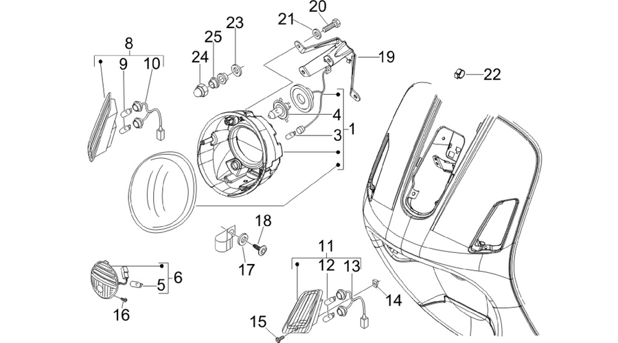 Front headlamps - Turn signal lamps