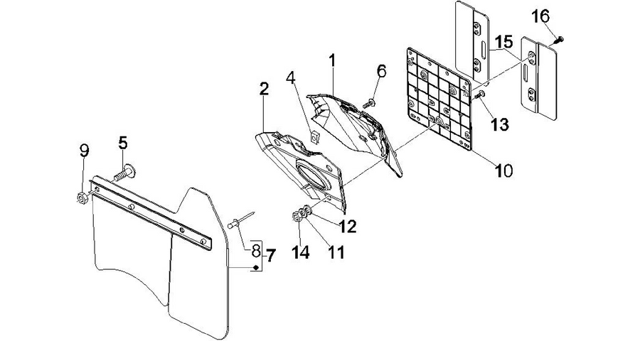 Rear cover - Splash guard