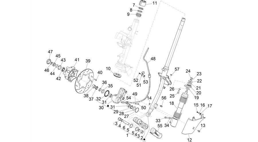Fork/steering tube - Steering bearing unit