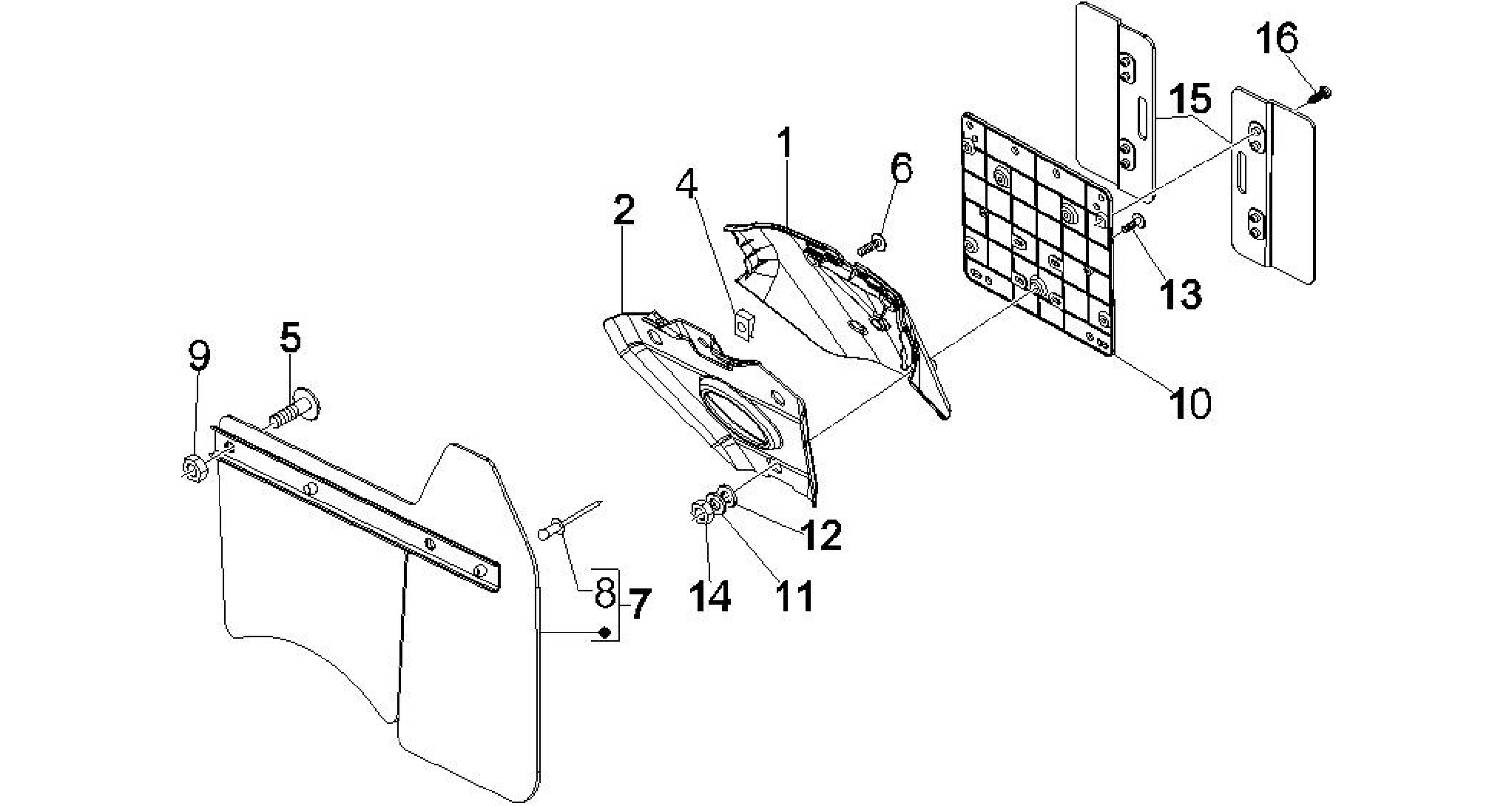 Rear cover - Splash guard