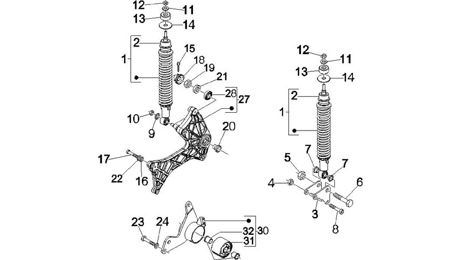 Rear suspension - Shock absorber/s