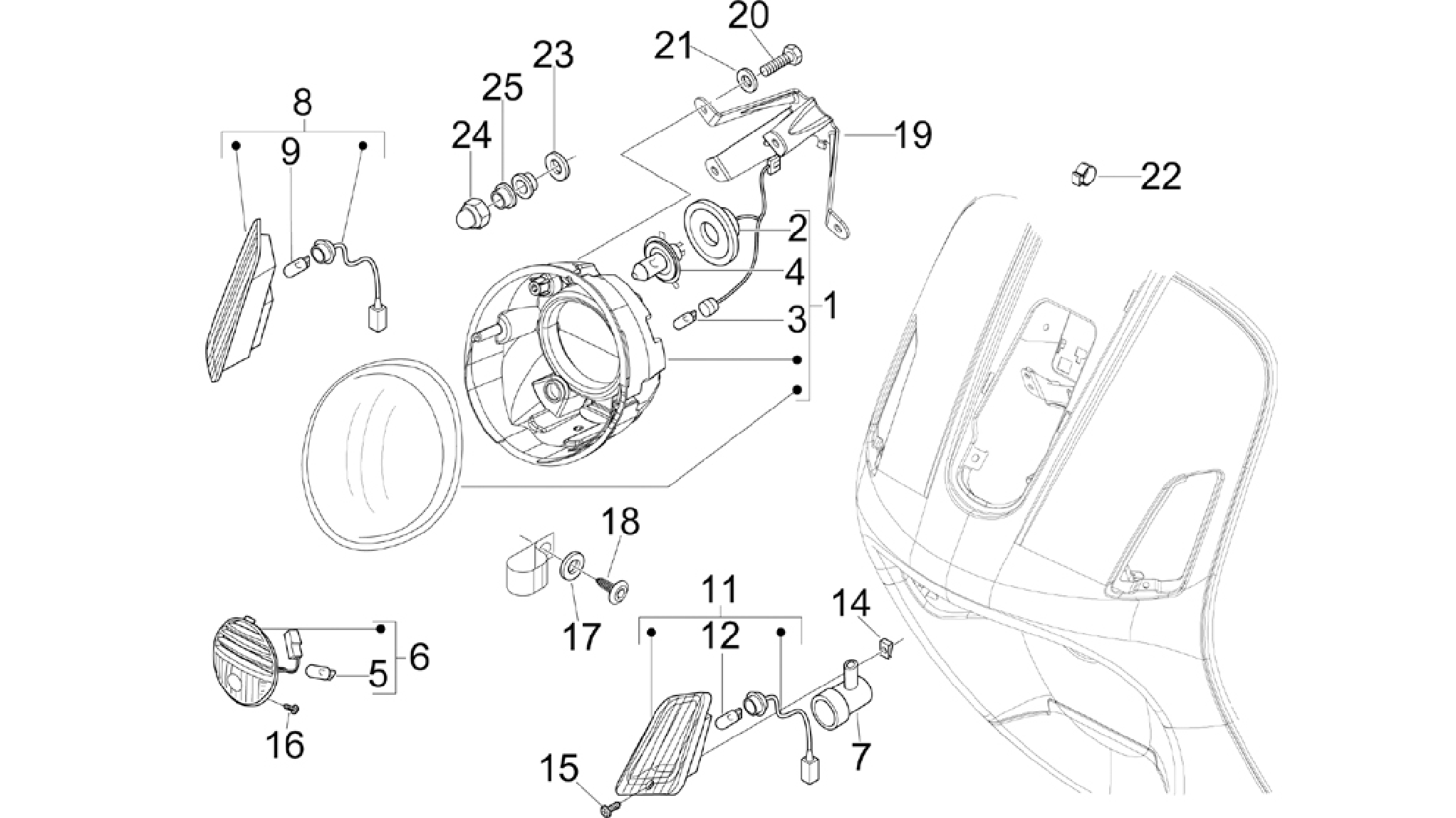 Front headlamps - Turn signal lamps