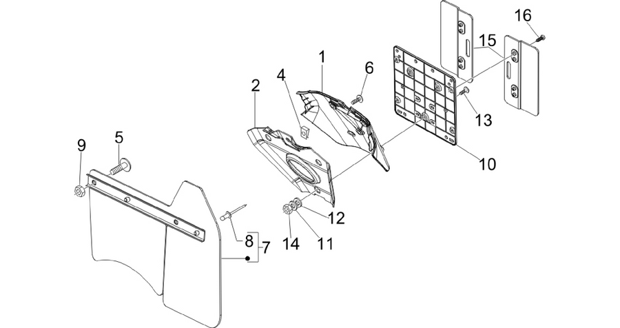 Rear cover - Splash guard