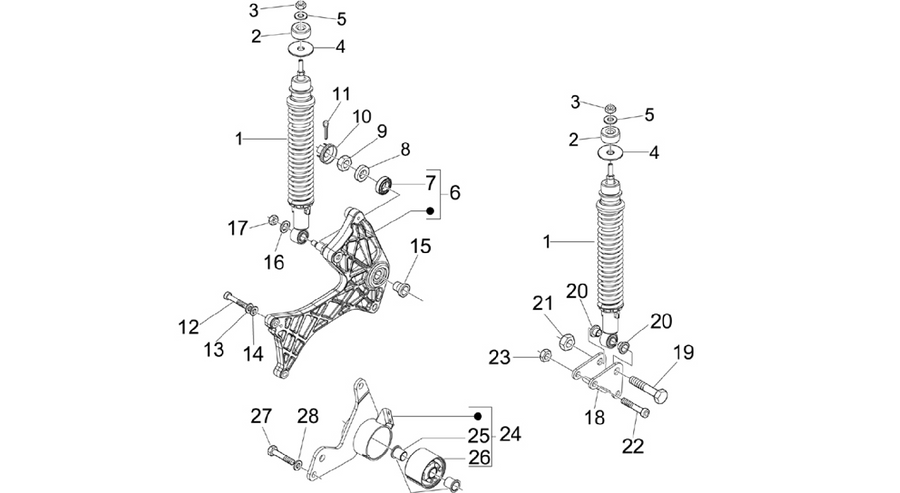 Rear suspension - Shock absorber/s