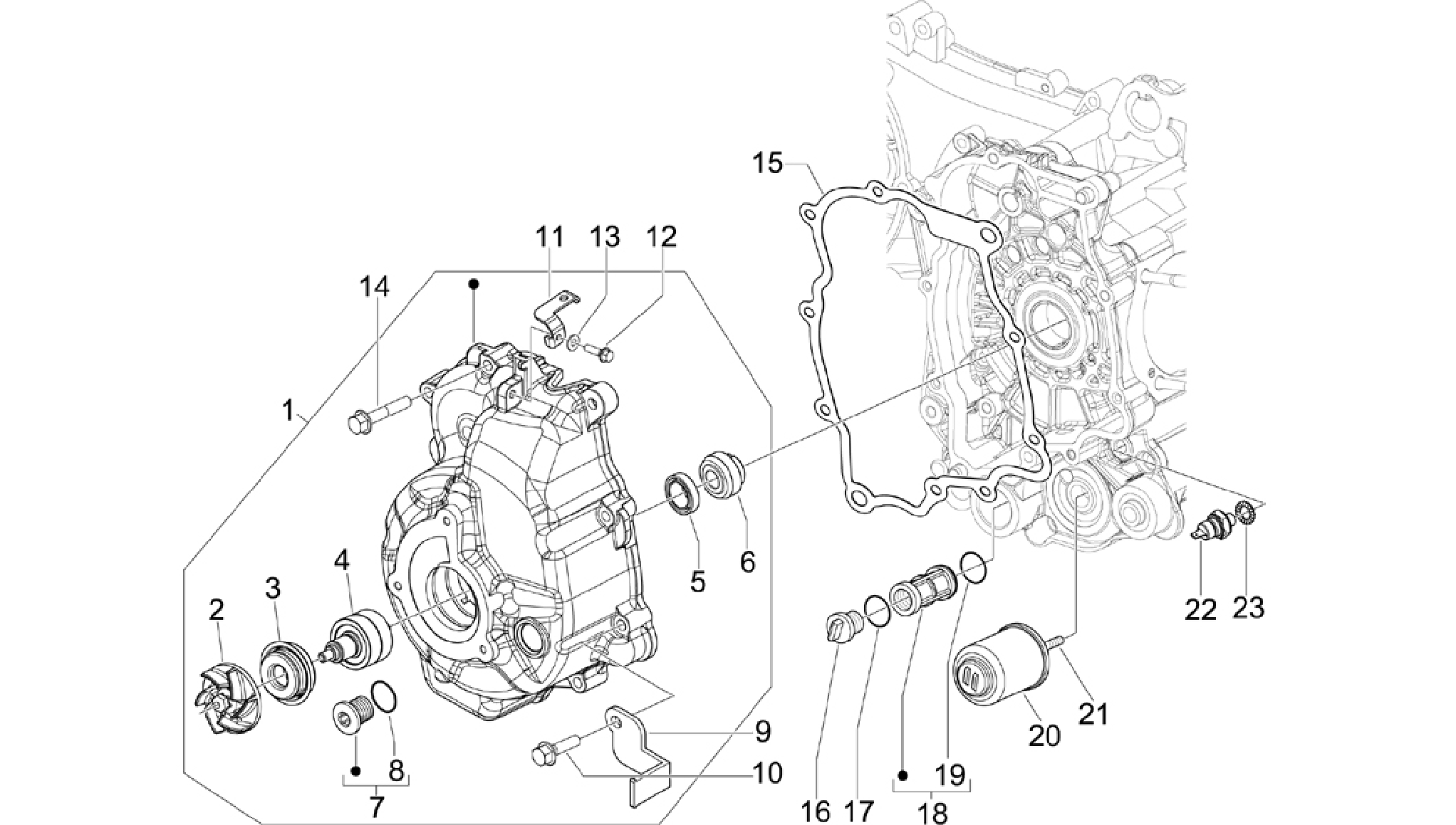 Flywheel magneto cover - Oil filter