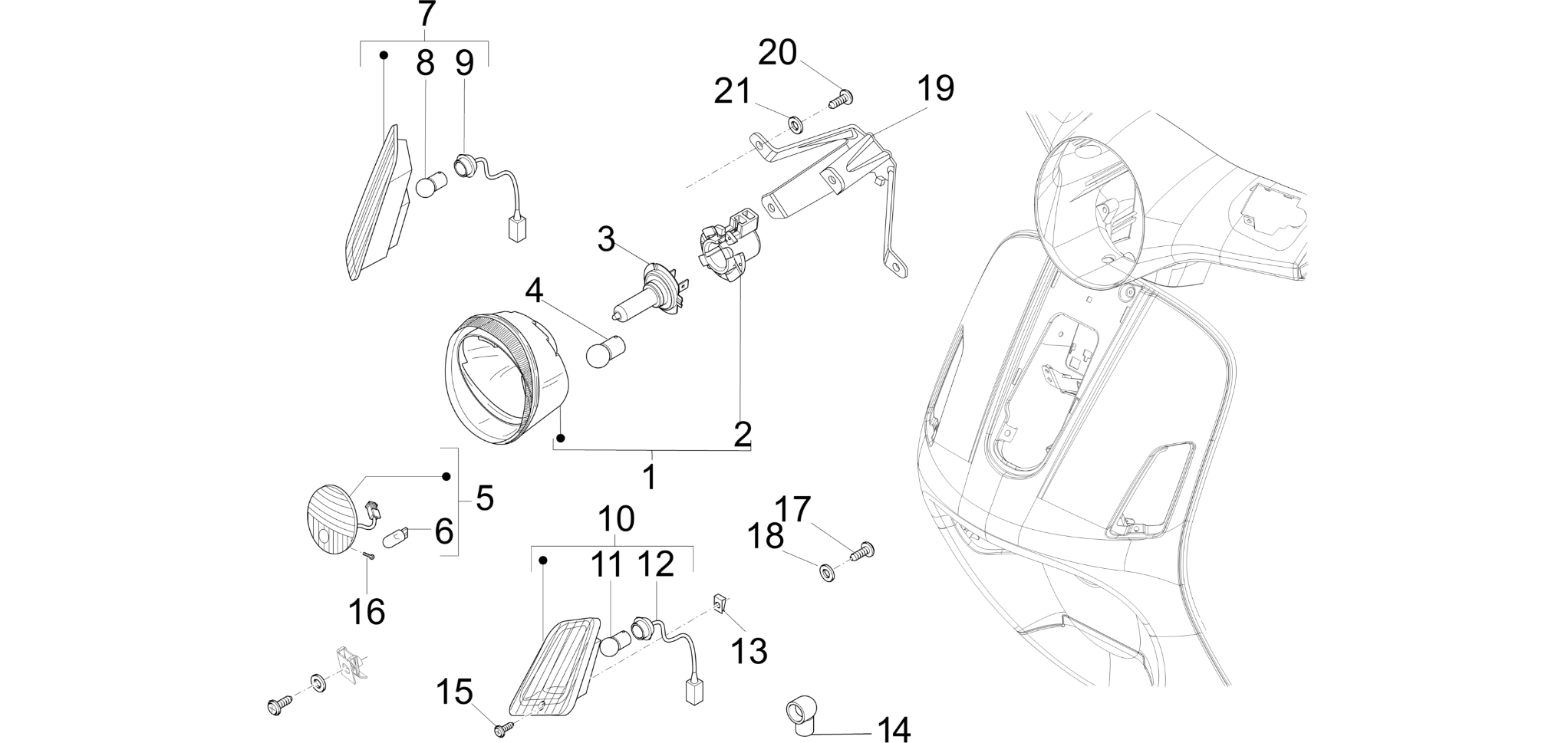Front headlamps - Turn signal lamps