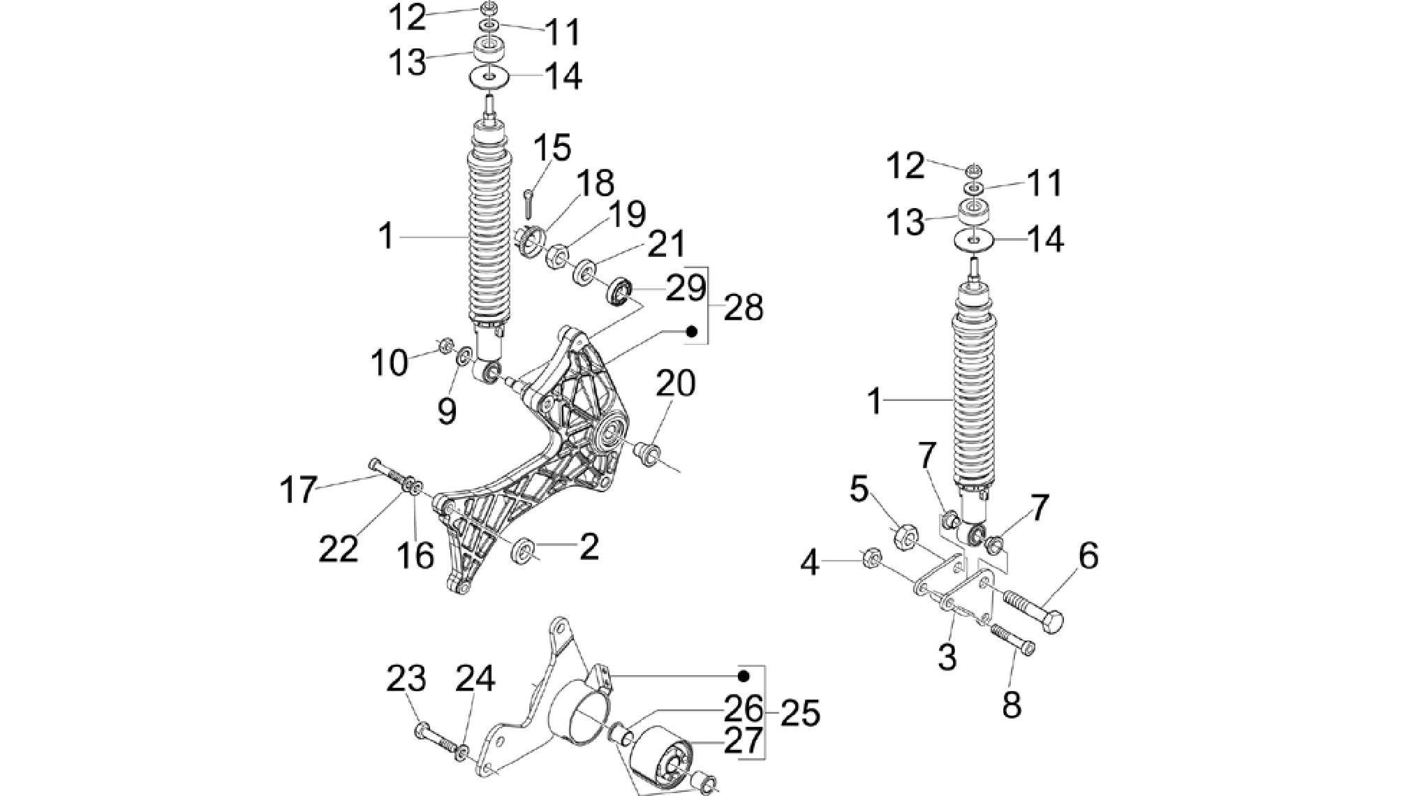 Rear suspension - Shock absorber/s
