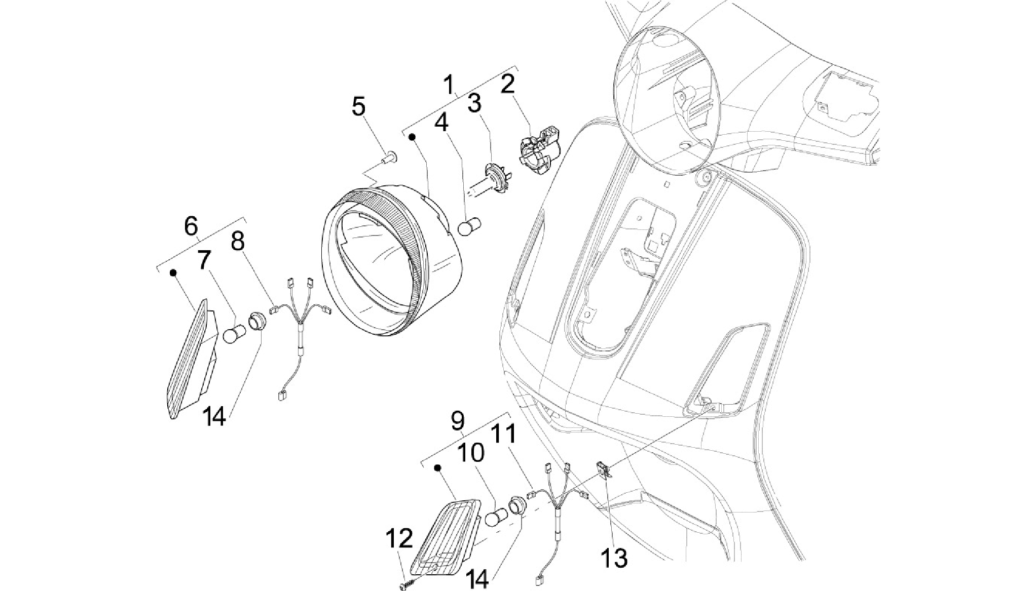 Front headlamps - Turn signal lamps