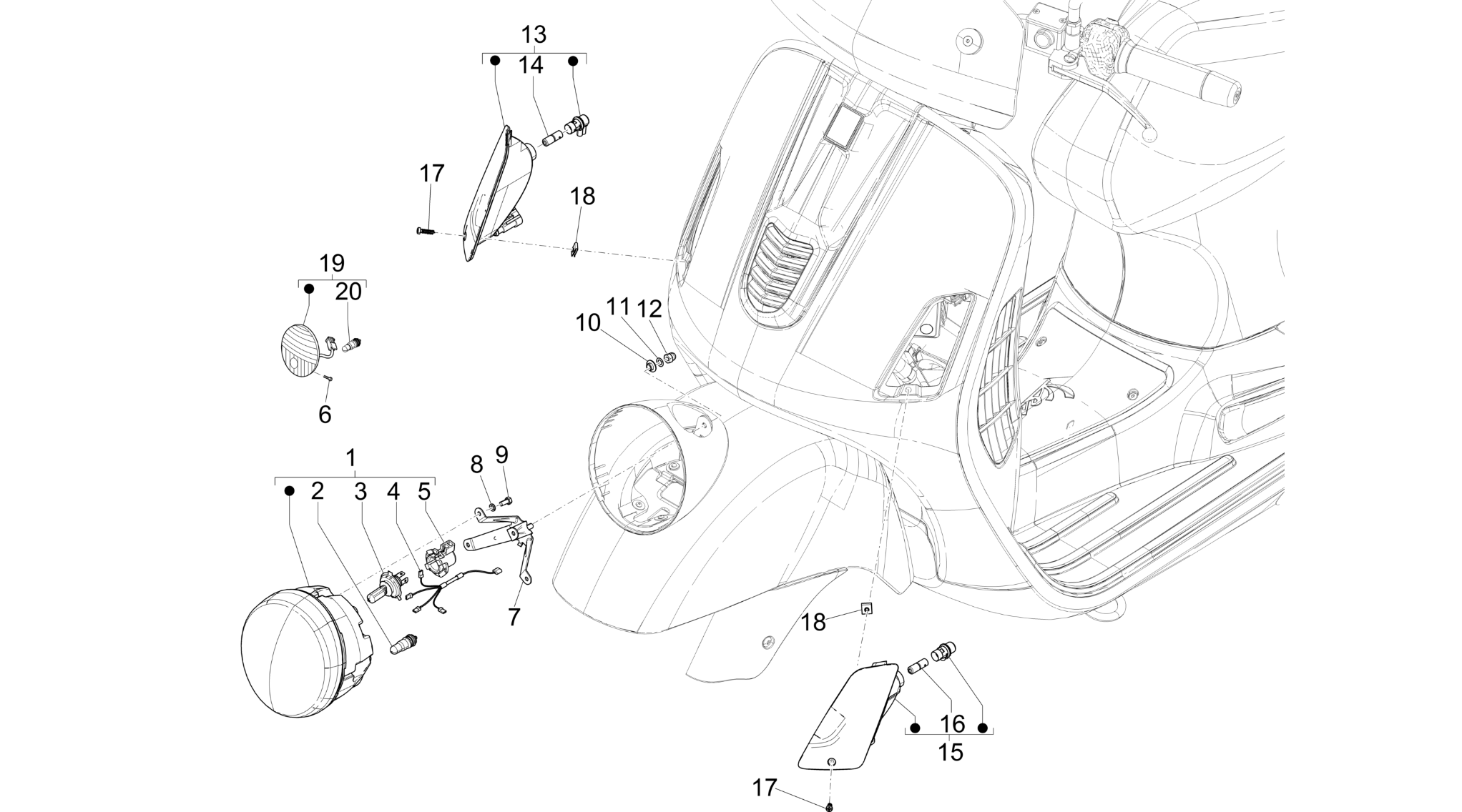 Front headlamps - Turn signal lamps