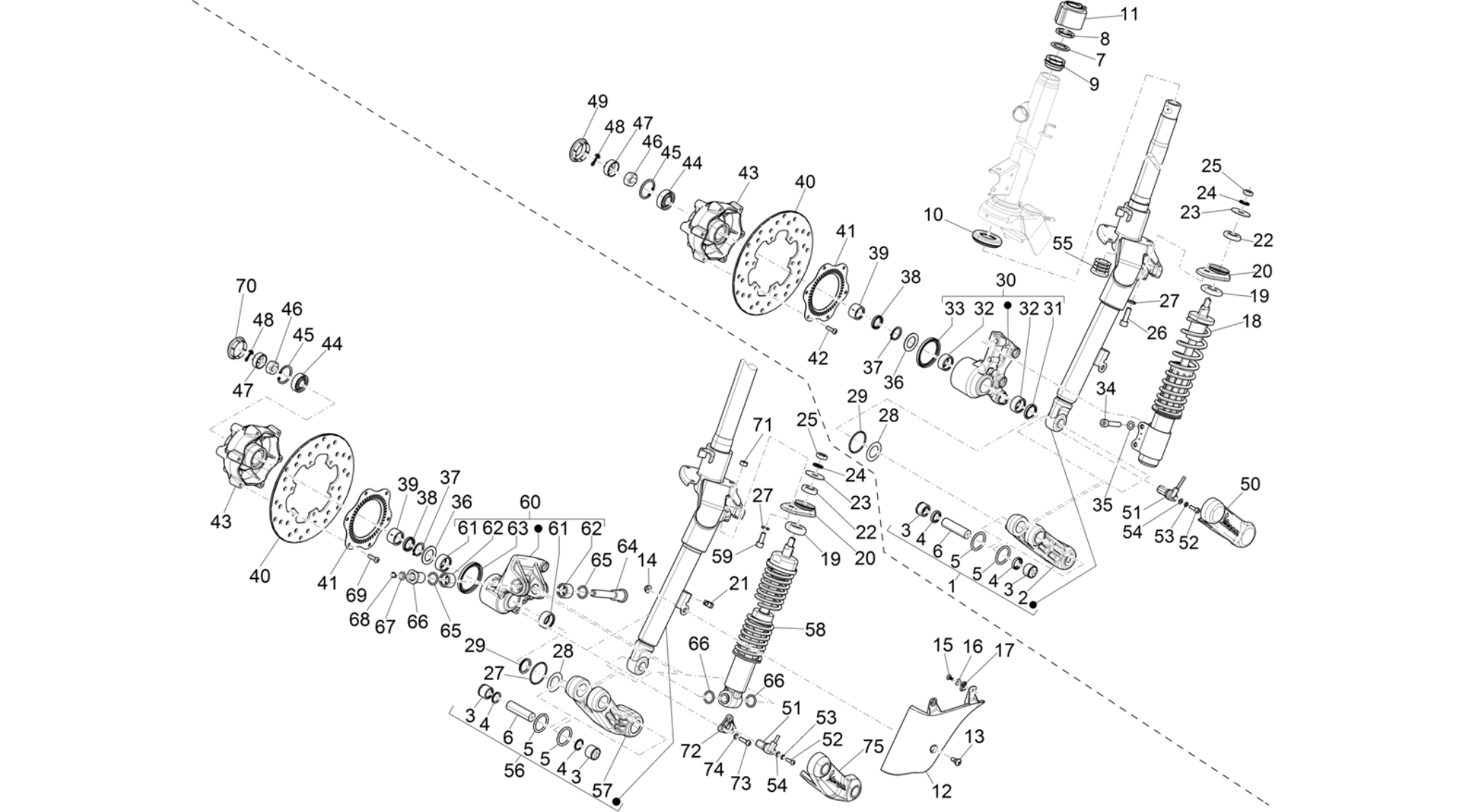 Fork/steering tube - Steering bearing unit