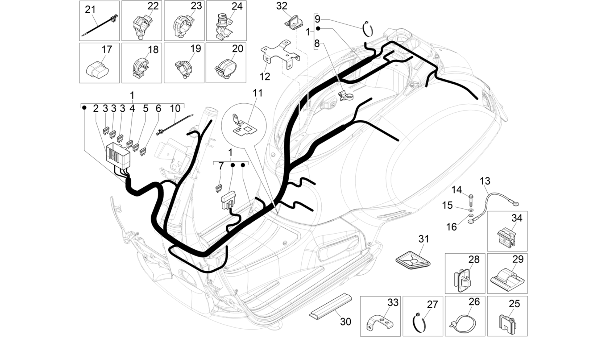 Main cable harness