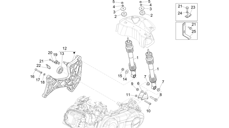 Rear suspension - Shock absorber/s