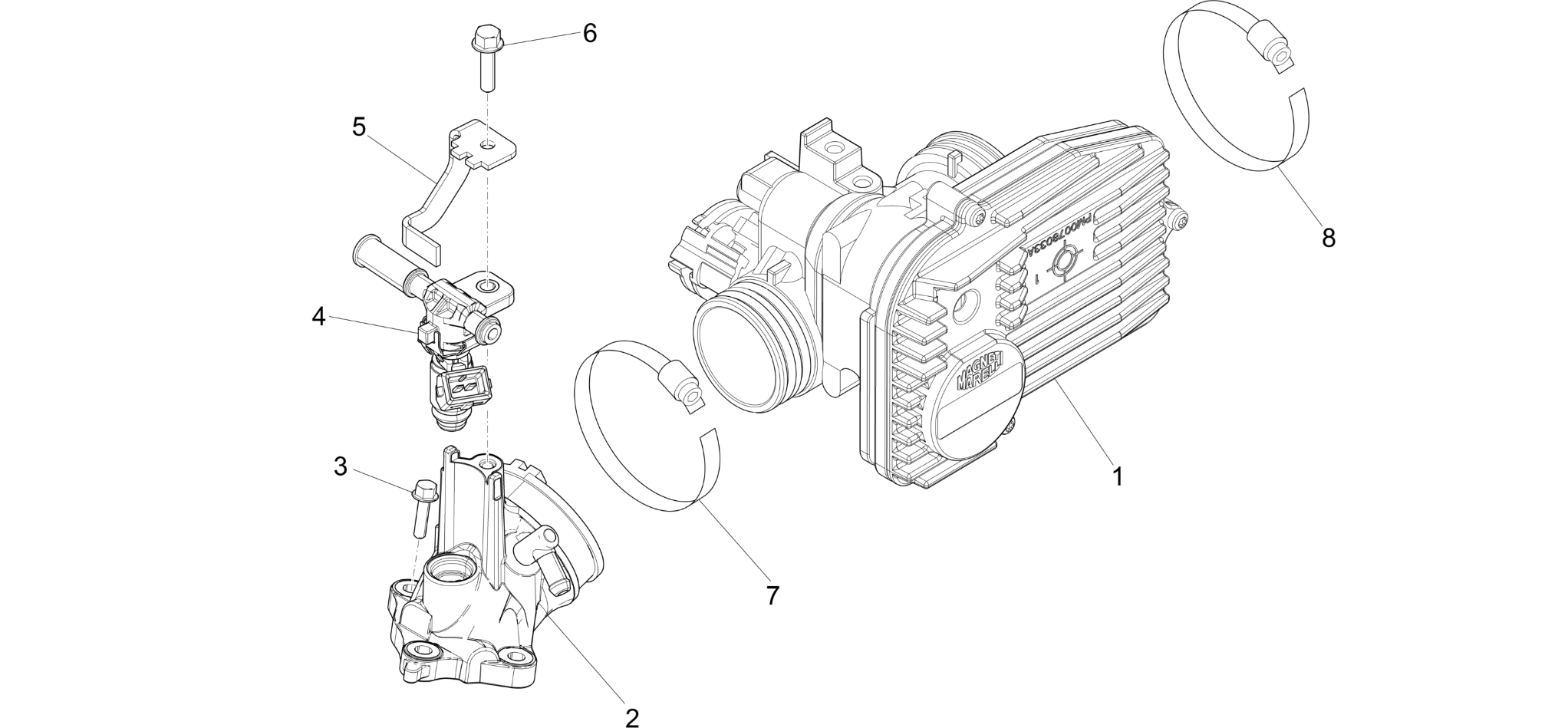 Throttle body - Injector - Induction joint