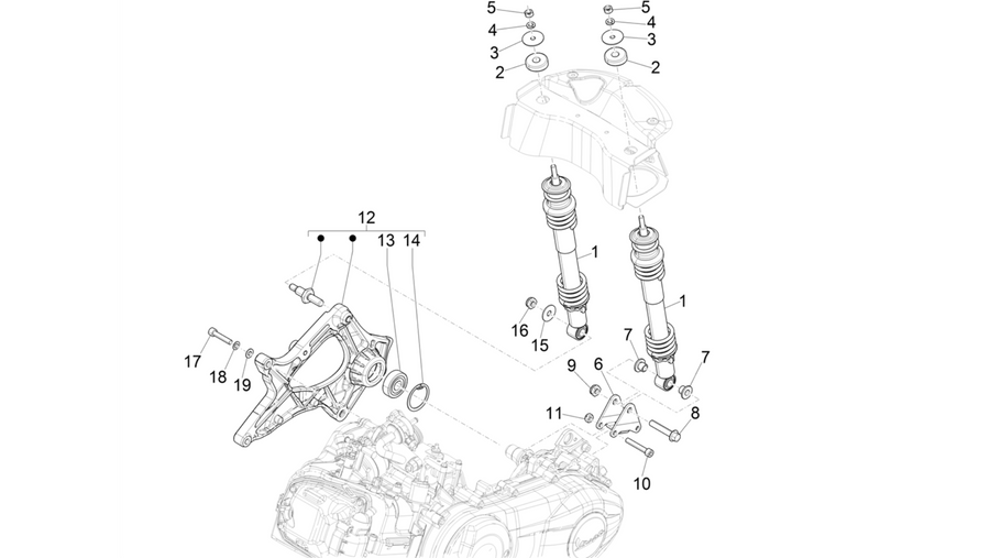 Rear suspension - Shock absorber/s