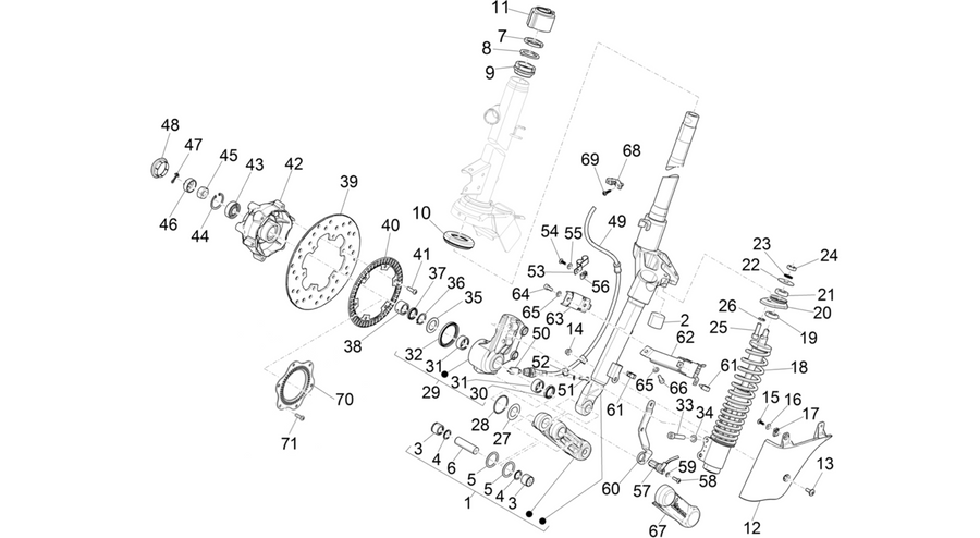Fork/steering tube - Steering bearing unit