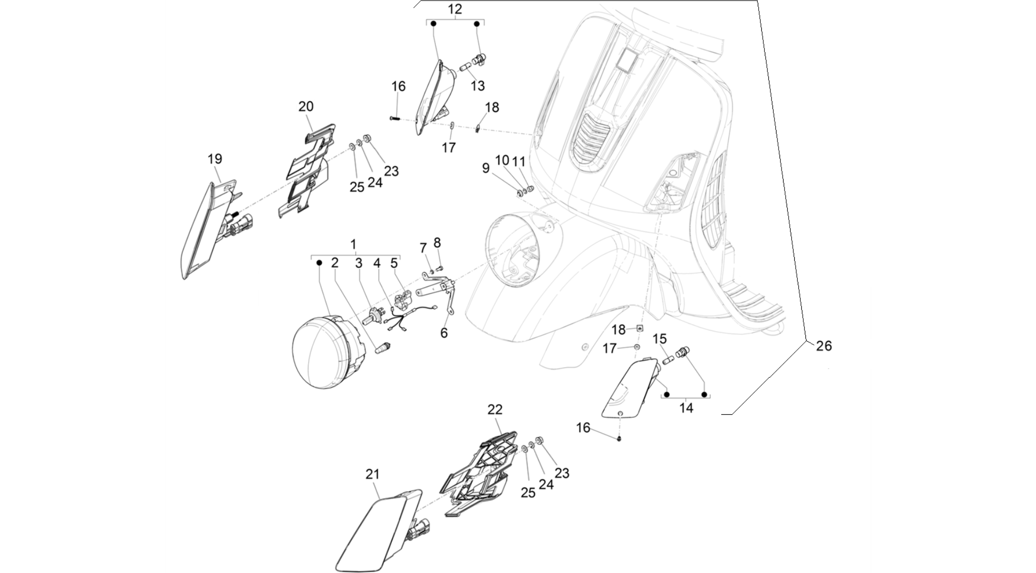 Front headlamps - Turn signal lamps