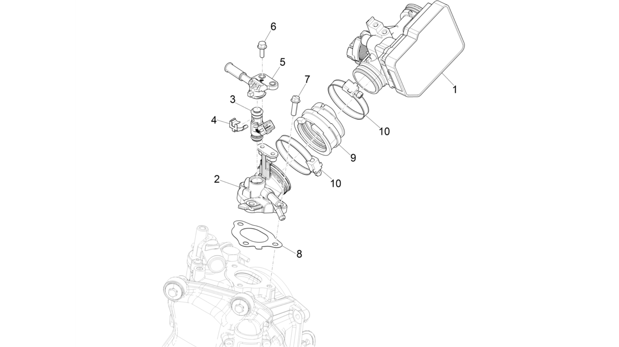 Throttle body - Injector - Induction joint