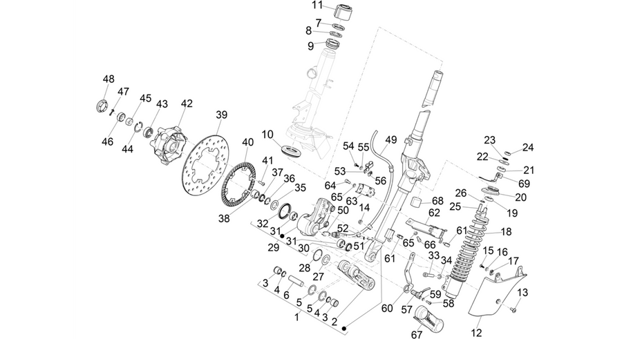 Fork/steering tube - Steering bearing unit