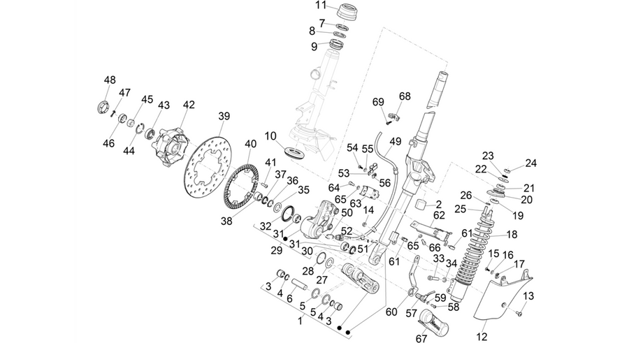 Fork/steering tube - Steering bearing unit