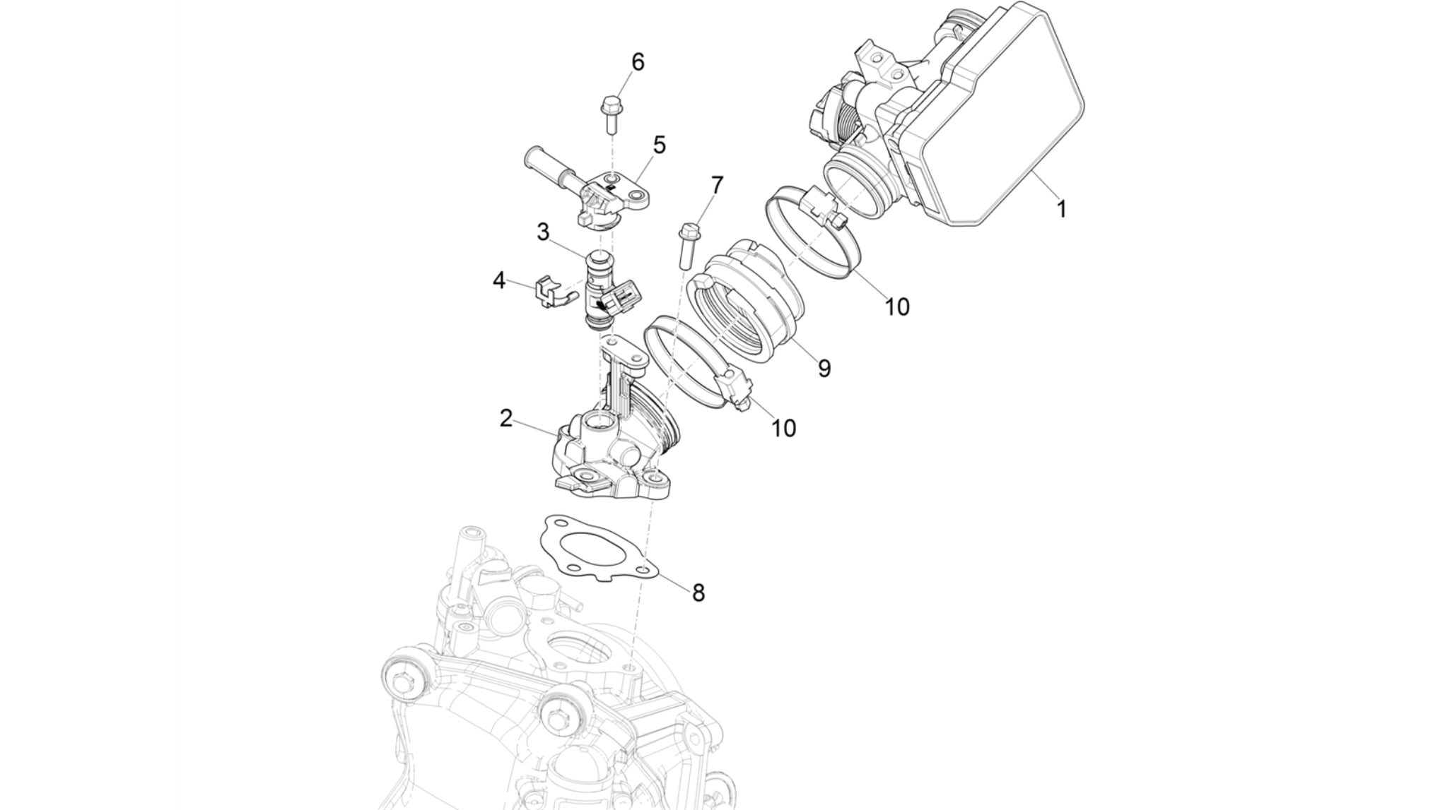 Throttle body - Injector - Induction joint