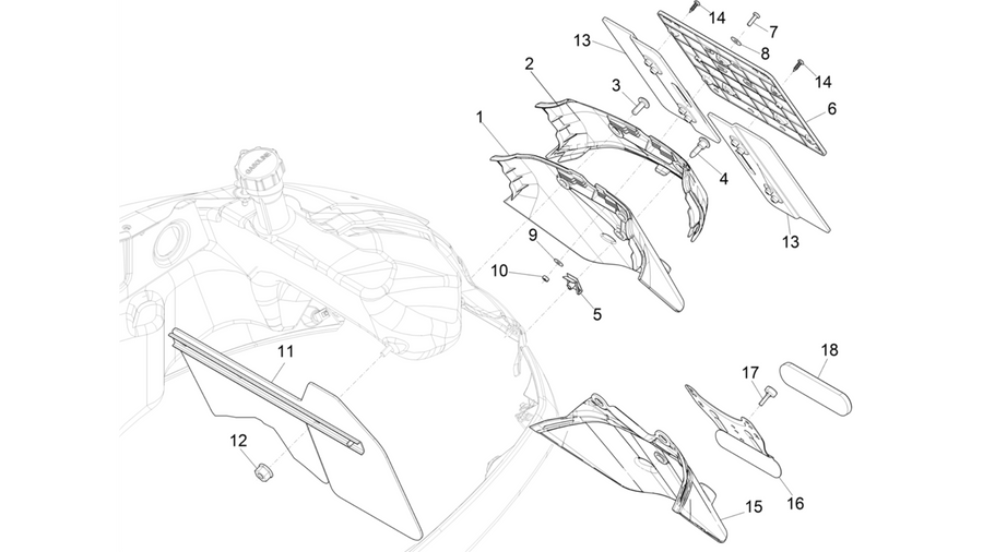 Rear cover - Splash guard