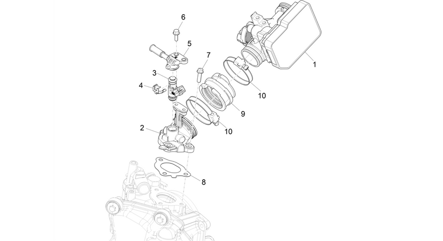 Throttle body - Injector - Induction joint