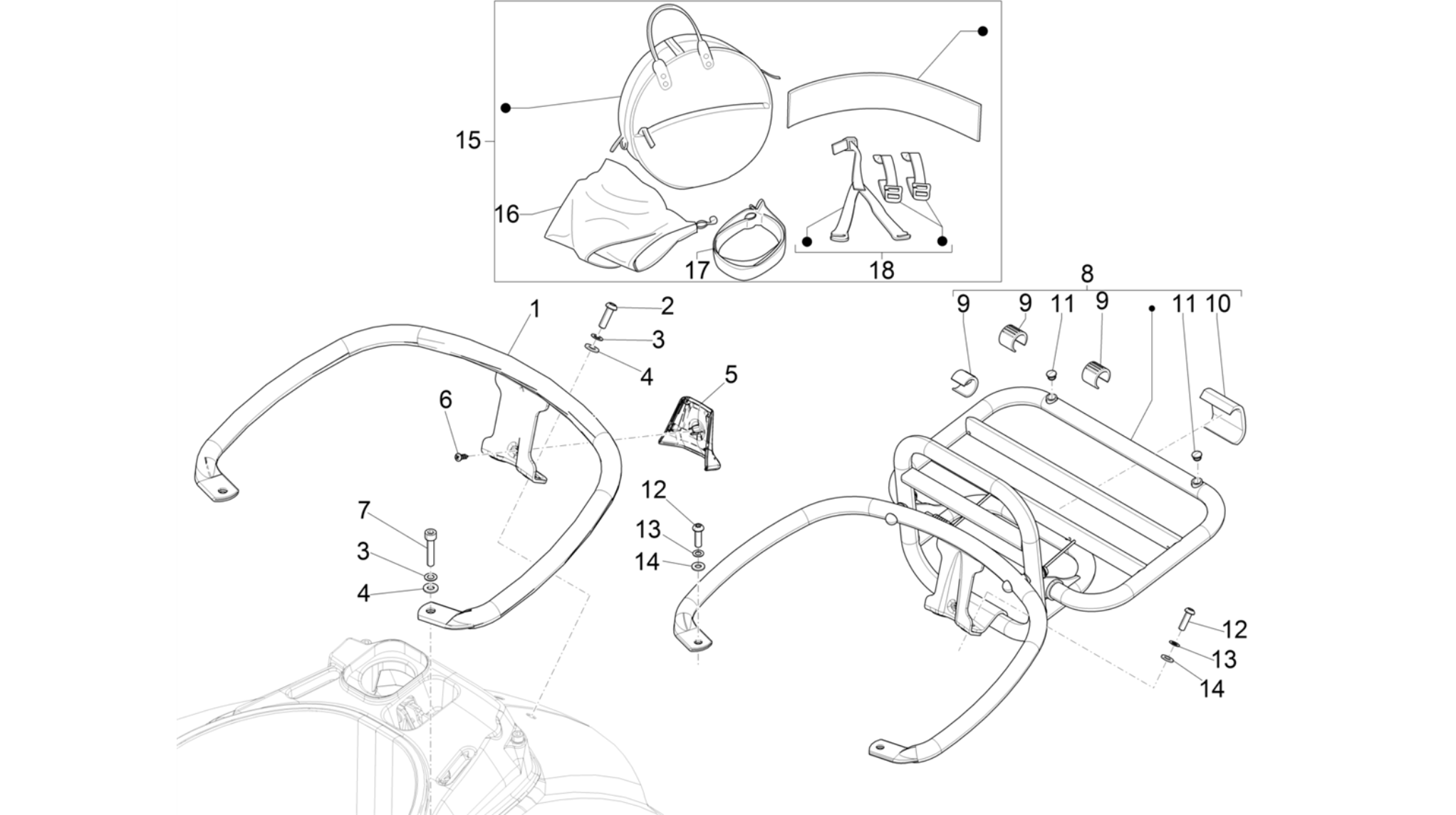 Rear luggage rack