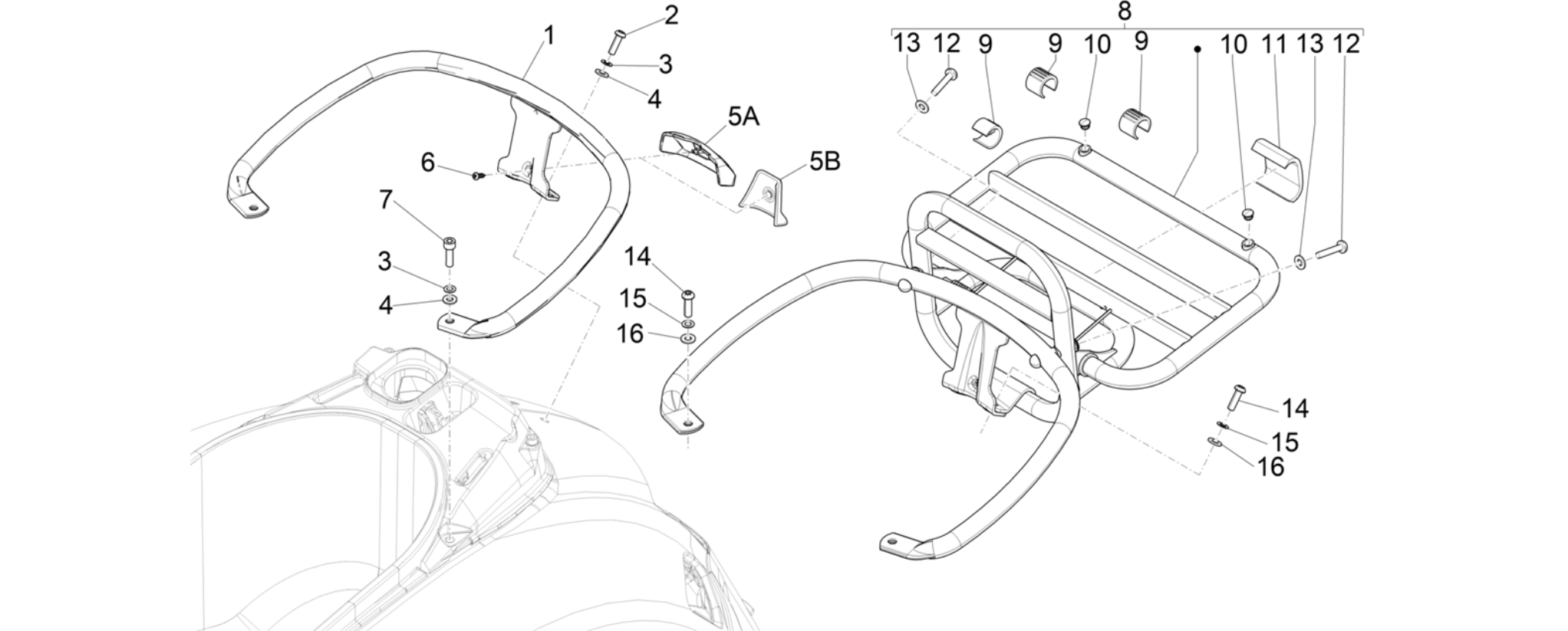 Rear luggage rack