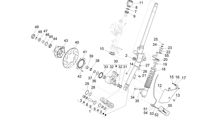 Fork/steering tube - Steering bearing unit