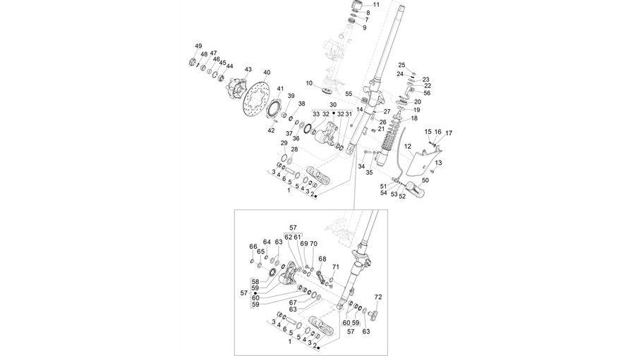 Fork/steering tube - Steering bearing unit