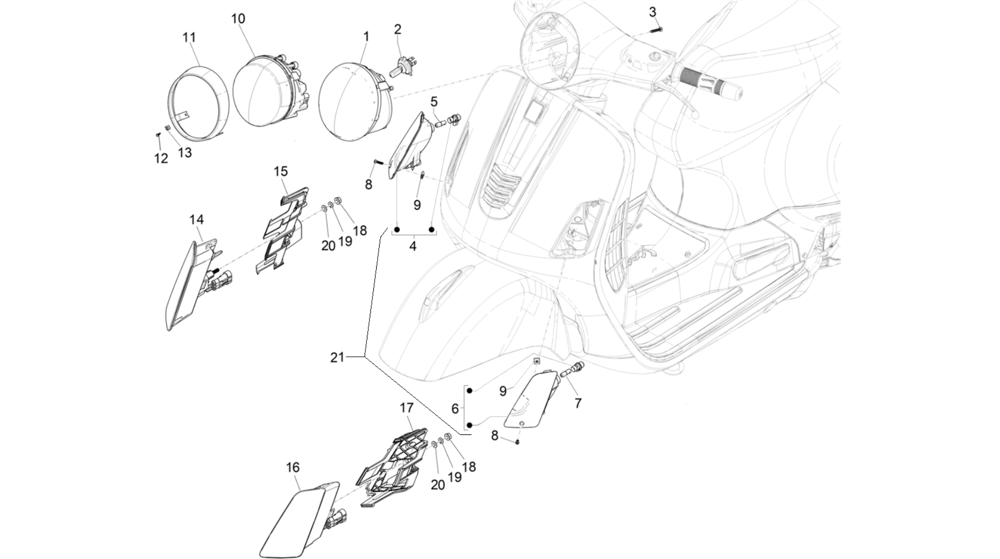 Front headlamps - Turn signal lamps