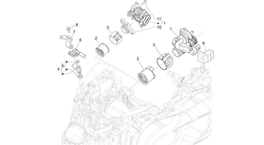 Throttle body - Injector - Induction joint