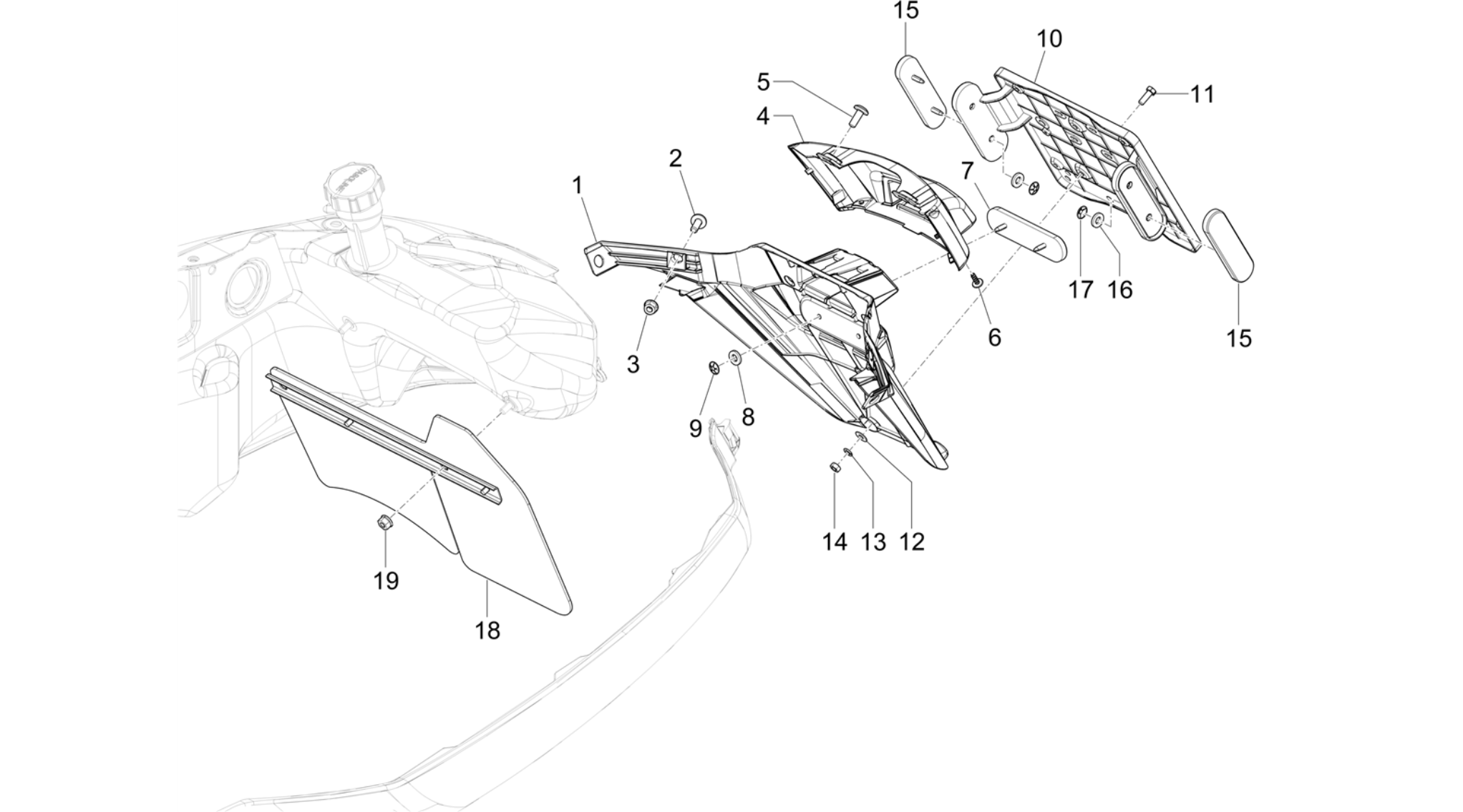 Rear cover - Splash guard