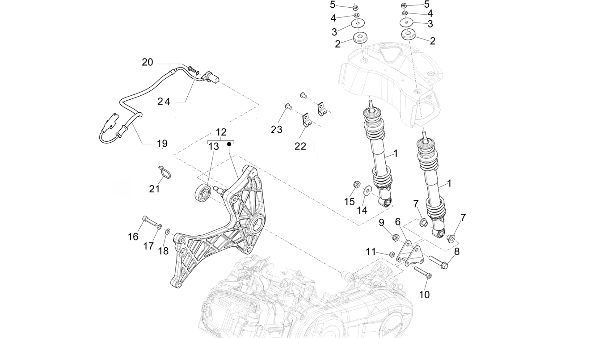 Rear suspension - Shock absorber/s