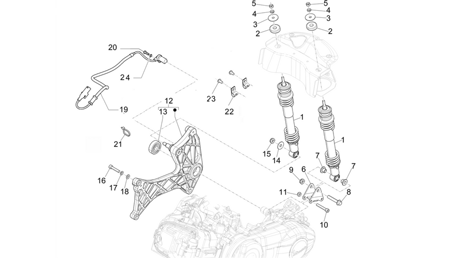 Rear suspension - Shock absorber/s