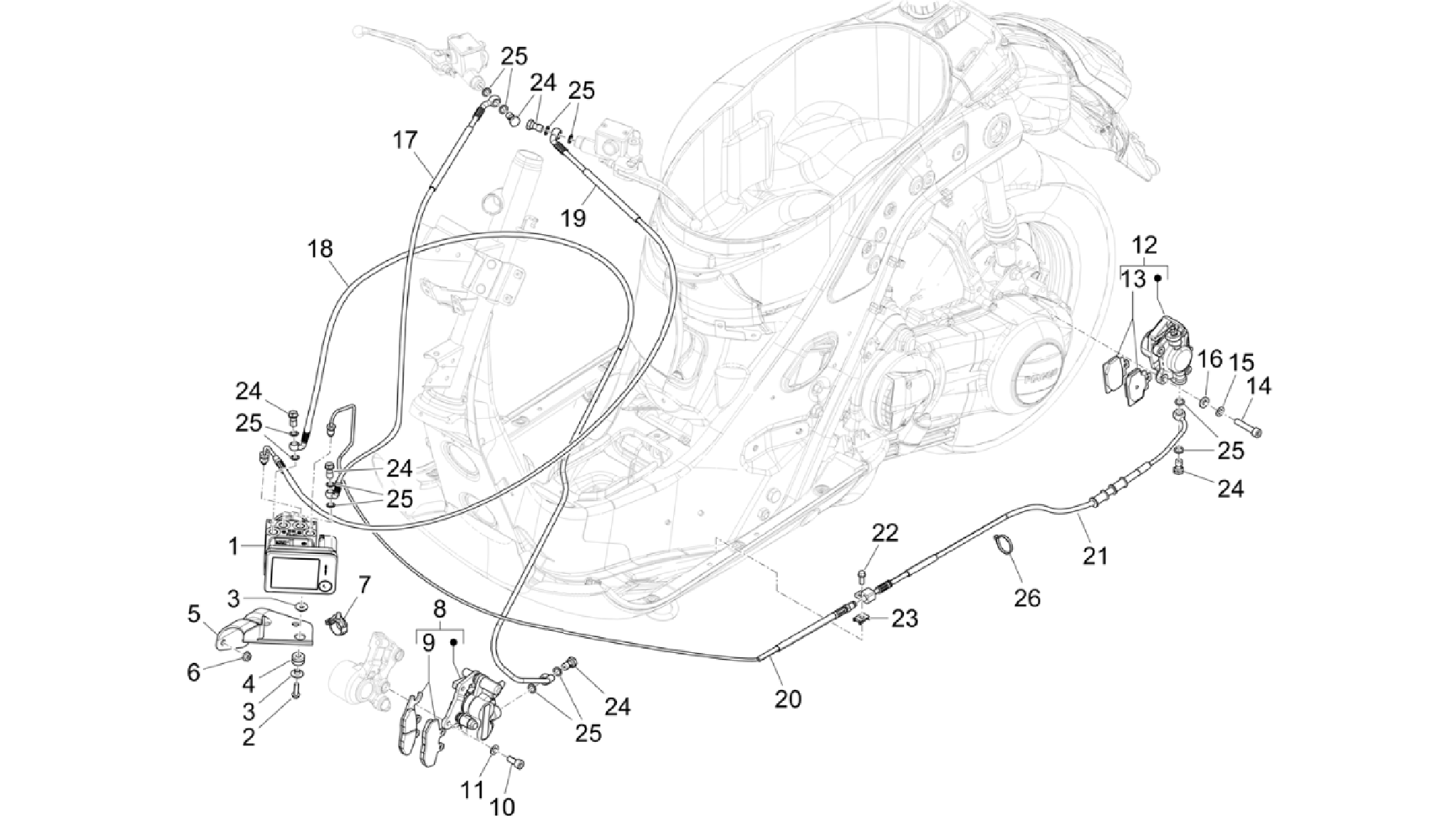 Brakes pipes - Calipers (ABS)