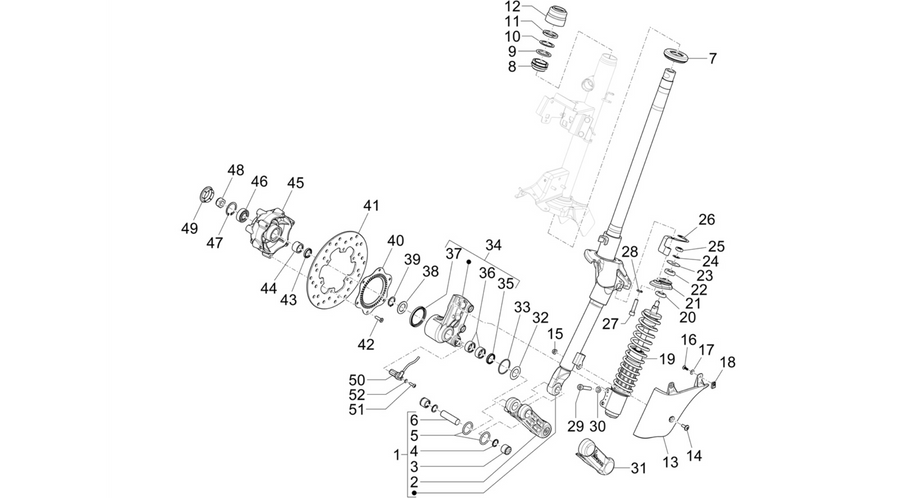 Fork/steering tube - Steering bearing unit