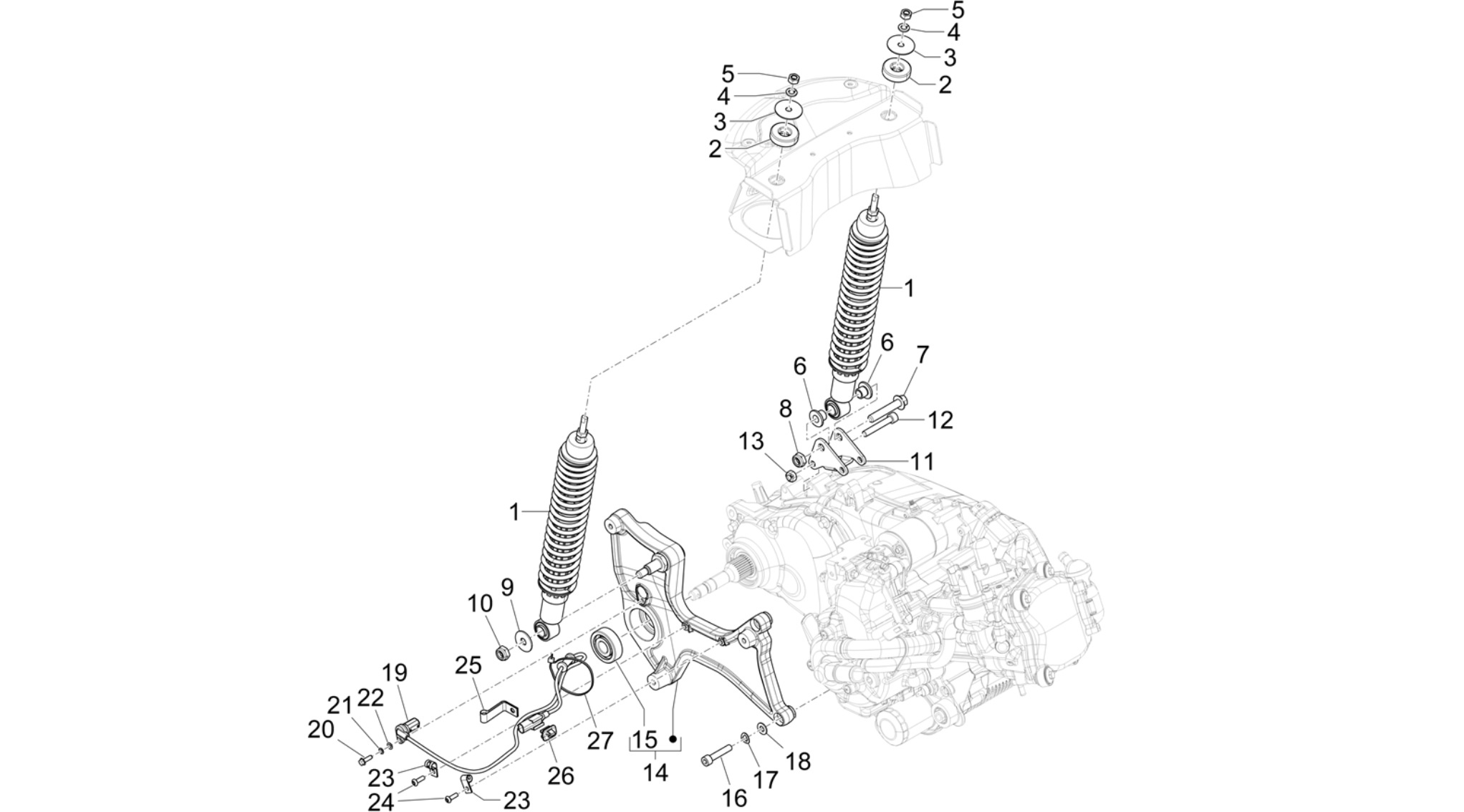 Rear suspension - Shock absorber/s