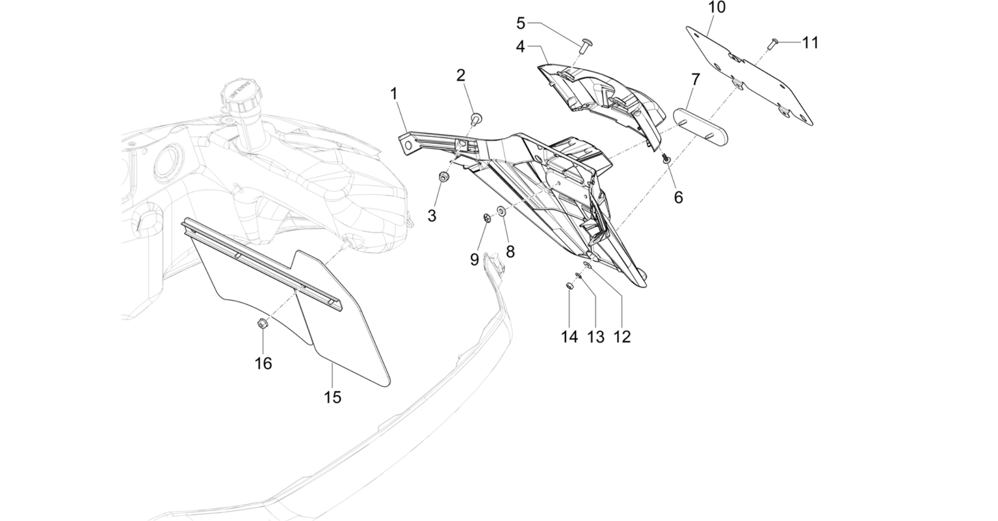 Rear cover - Splash guard