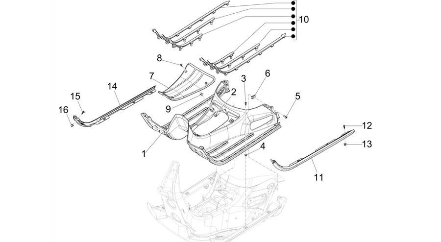 Central cover - Footrests
