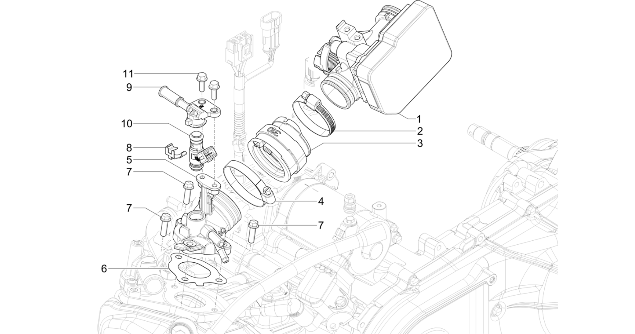 Throttle body - Injector - Induction joint