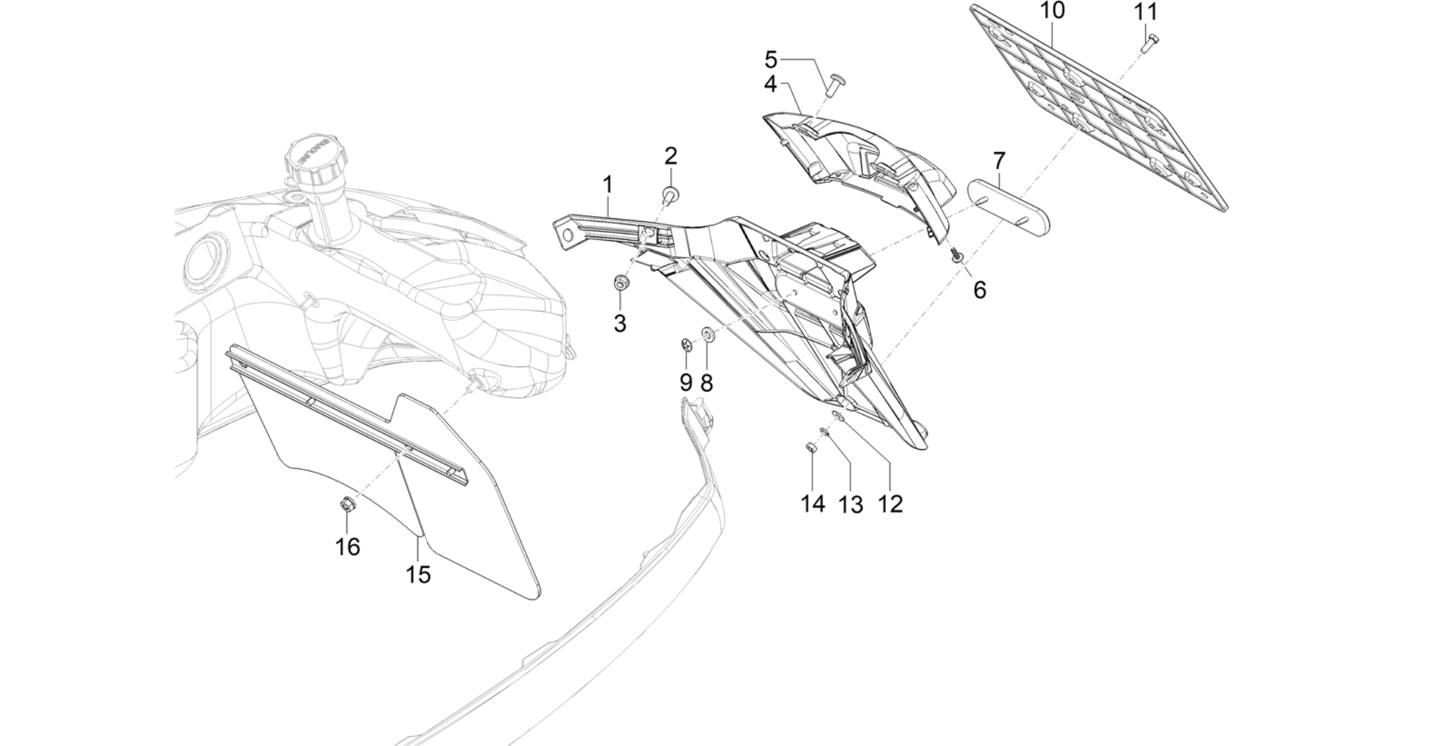 Rear cover - Splash guard
