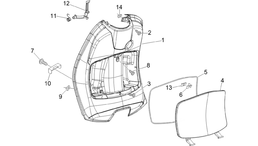 Front glove-box - Knee-guard panel