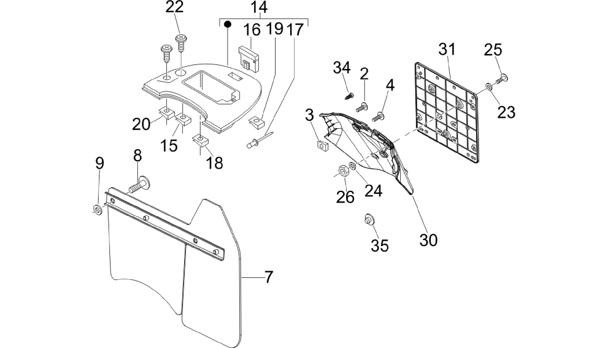 Rear cover - Splash guard