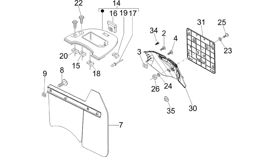 Rear cover - Splash guard